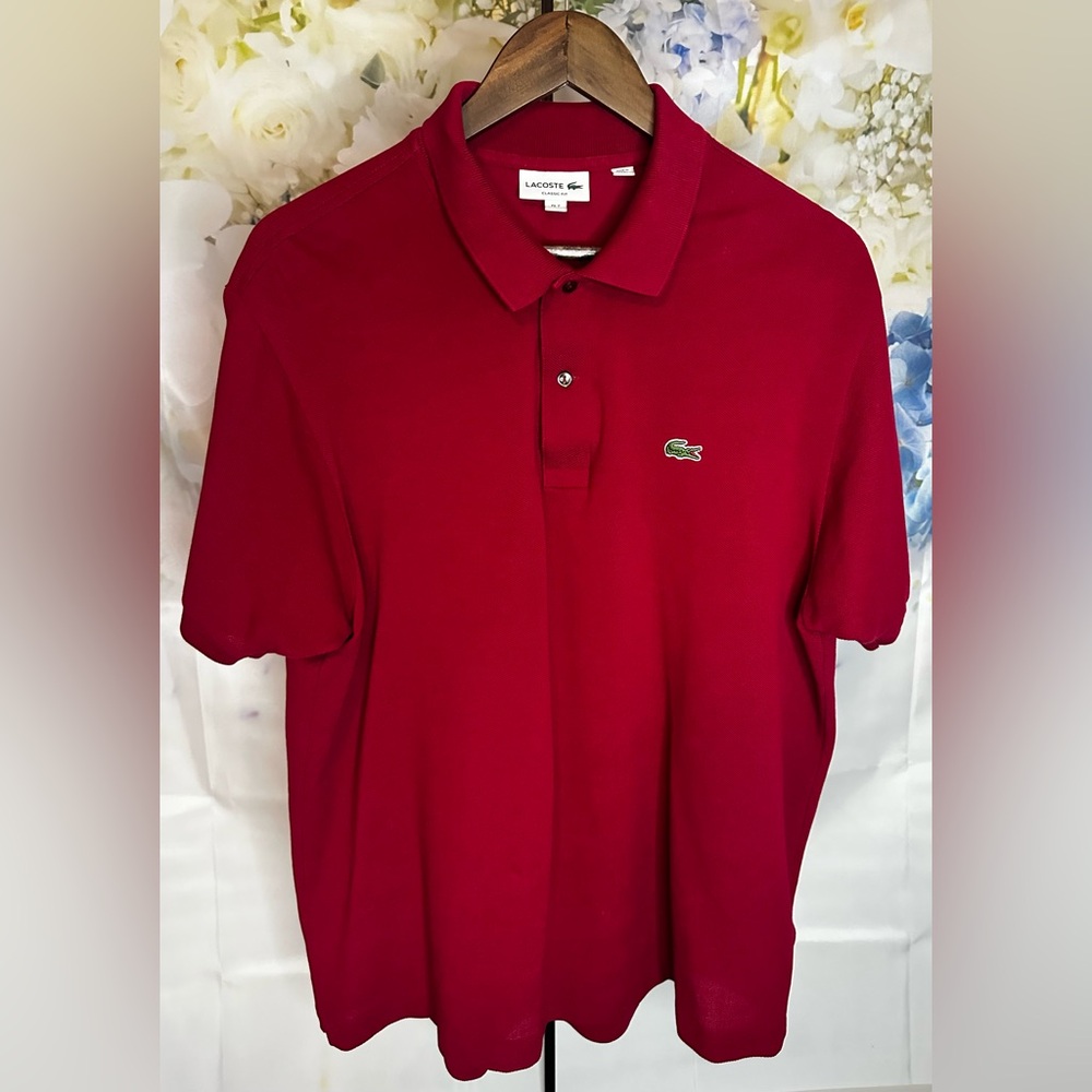 Lacoste Men's Red Short Sleeve Polo Shirt EUC